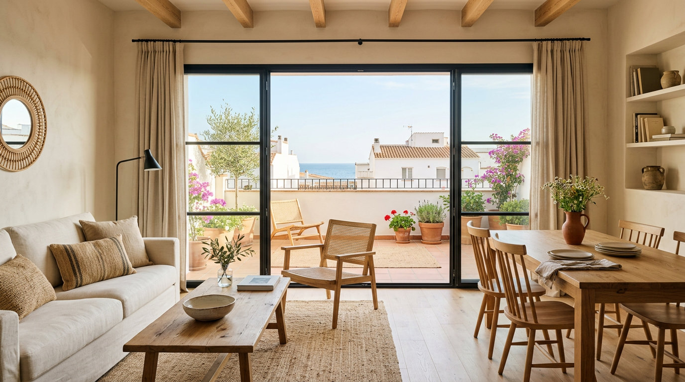 Apartamento mediterráneo contemporáneo en una segunda residencia en Sitges