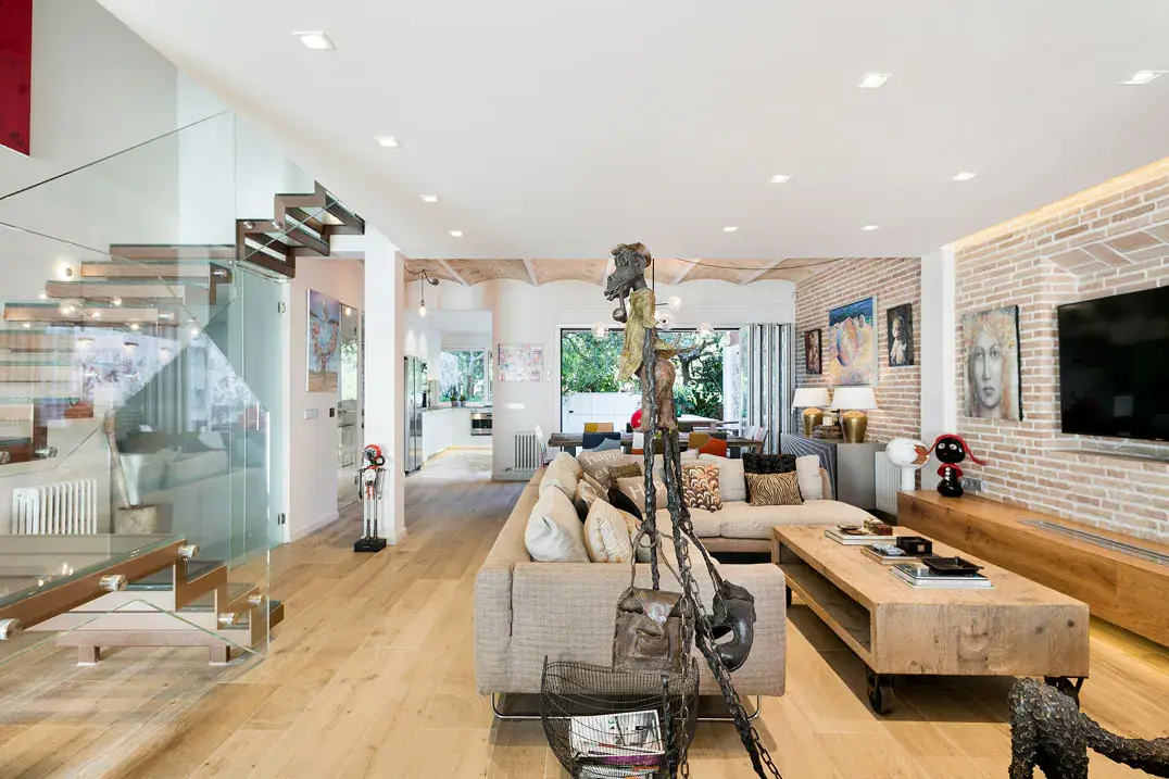 Living room ecléctico del proyecto de interiorismo en Sitges